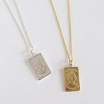 실버폭스 엘리자 스퀘어 은목걸이 코인 2color 골드 실버 목걸이