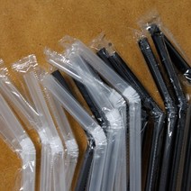 개별포장 자바라 500개 투명 빨대 7mm x 21cm, 단품