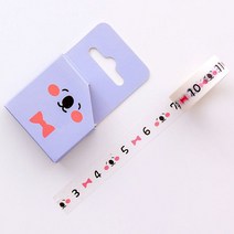 와우샵 애니멀 일러스트 마스킹테이프 5종 15mm * 5m, 숫자, 1개