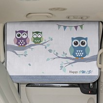 다샵 ND자석형 차량용 햇빛가리개, 큐트부엉이(65x45), 1개