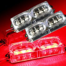 하이브리딘 2Way LED 싸이키 파박이 오토바이 자동차 (2개1세트), 2Way LED 싸이키 레드/레드(2개1세트)