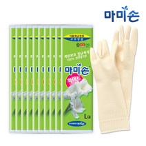 마미손 식품전용 고무장갑(대형)화이트 x10개, 10개, 대(L)