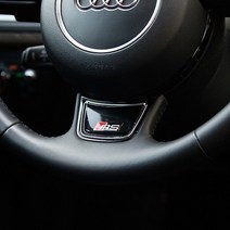 아우디 엠블럼 튜닝 핸들 스티커 SLINE RS A3 A6 A7, S라인(블랙)