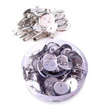 attizone 브럿지핀 자동머리핀 집게핀 코사지핀 일자핀 브로치핀 핀재료 만들기핀, 원형핀-24mm, 1통