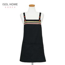 이솔홈 서빙 뒷트임 면 원피스 앞치마, 서빙 뒷트임 블랙
