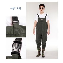 프리툴바 낚시장화 가슴장화, 카키, L