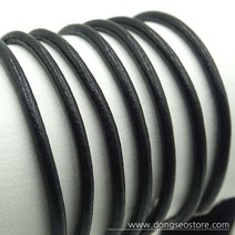 동서스토어 리얼 통가죽끈 3mm (1야드-90cm) 소가죽 가죽공예, 블랙