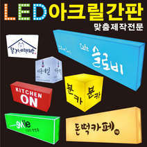 태광아크릴 LED 아크릴 간판(무료시안), 양면형_50X30X20