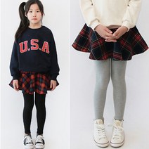 유나나 봄신상 써니체크플레어치렝스 아동치마레깅스 주니어치마레깅스