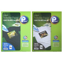 티셔츠 전사지 레이저 잉크젯 밝은색 유색 전사용지, 잉크젯전사지(10매/벌크형/밝은색용)