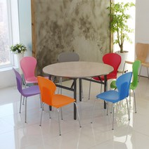 파미가구 1200사이즈 스트롱 접이식원탁 원형테이블 다용다상 8인용식탁, 블랙나무결