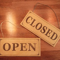코인포토 오픈클로즈 표지판, 단면 OPEN