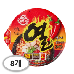 오뚜기 열라면 용기 105g, 8개