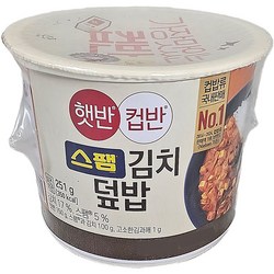CJ 제일제당 햇반 컵반 스팸김치덮밥, 251g, 12개