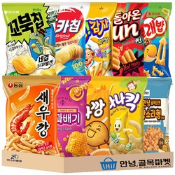 인기 과자 혼합 10종 세트 ( 농심 새우깡 + 꿀꽈배기 + 바나나킥 + 감자깡 + 오리온 왕고래밥 + 포카칩 + 썬칩 + 꼬북칩 + 오감자 + 안녕 소라과자 ) 미니 스낵, 20개, 봉지과자