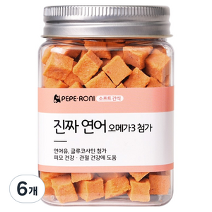 페페로니 강아지 진짜 오메가3 져키, 연어, 180g, 6개