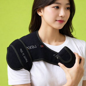 [국산]원적외선 무릎 어깨 찜질기 발열기 회전근개 오십견 무선 충전식 속근 온열기, 블랙, 온필어깨찜질기