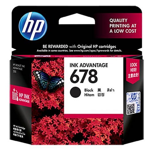 INK ADVANTAGE 678 글씨가 적힌 HP 정품 검정 잉크 상자