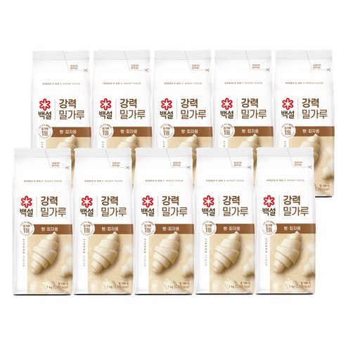 백설 강력 밀가루, 1kg, 10개