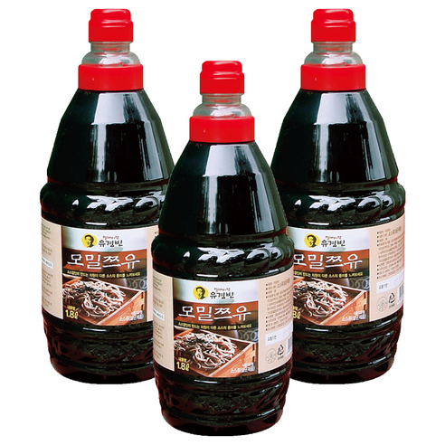 절대미각유경빈 모밀쯔유 소스, 3개, 1.8L