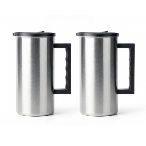 코멧 홈 스테인리스 핸들 냉장고 물병, 2개, 1.6L