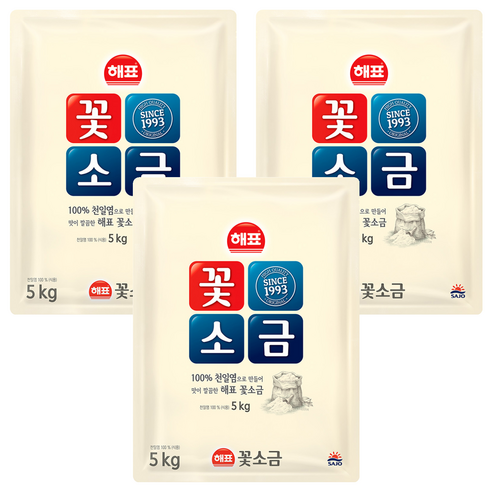 해표 꽃소금, 5kg, 3개