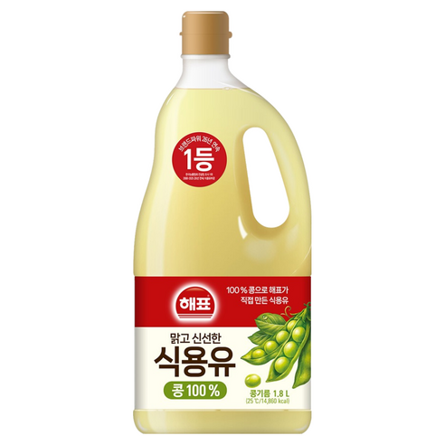 해표 콩기름 식용유, 1.8L, 1개