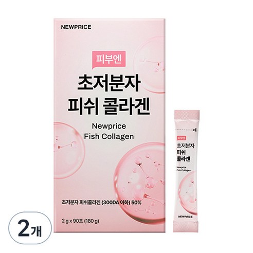 뉴프라이스 피부엔 초저분자 피쉬 콜라겐, 2개, 2g
