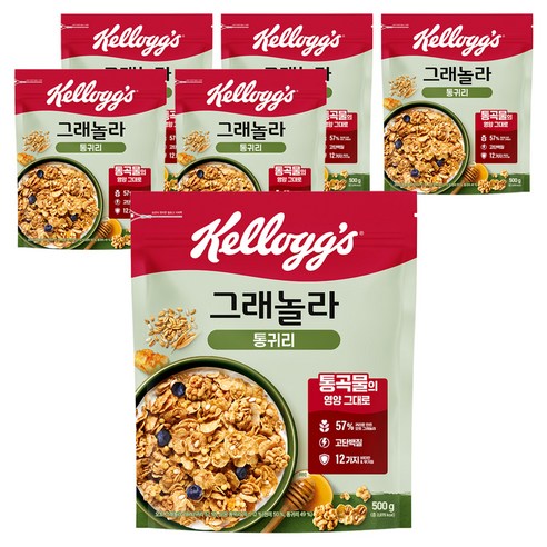 켈로그 통귀리 그래놀라, 500g, 6개