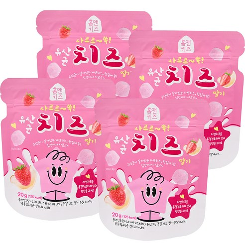 홈앤키즈 사르르쏙 유산균 치즈 딸기, 20g, 4개, 치즈딸기맛