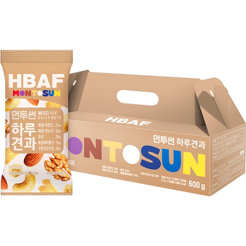 바프 먼투썬 하루견과 베이지 30p 세트, 600g, 1세트