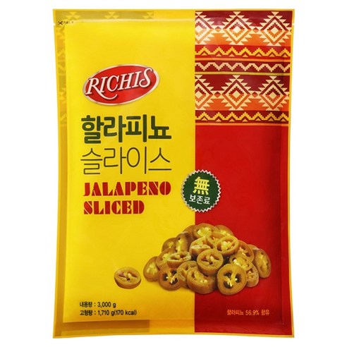 리치스 할라피뇨 슬라이스, 1개, 3kg