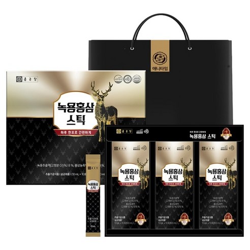 종근당 녹용홍삼 애니타임 스틱 30개입 + 쇼핑백