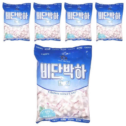 크라운 비단박하캔디, 400g, 5개
