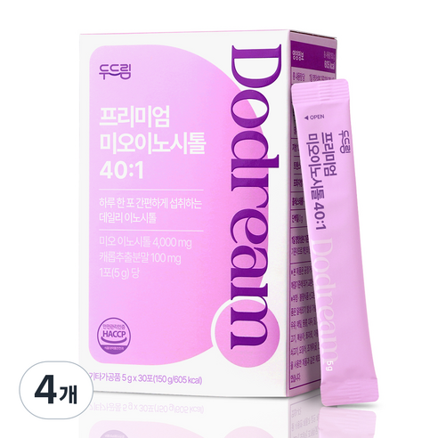 두드림 프리미엄 미오이노시톨 40:1, 4개, 30회분