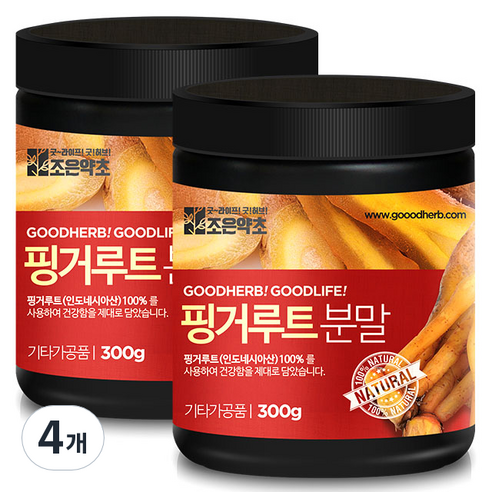 조은약초 프리미엄 핑거루트 분말, 4개, 300g