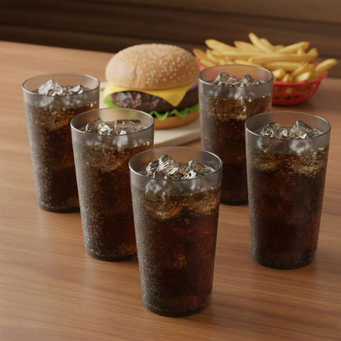 리빙메이트 국산 PC 안깨지는 물컵 450ml, 스모그, 5개