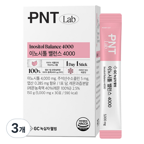 GC녹십자웰빙 PNT 이노시톨 밸런스 4000 30p, 3개, 150g