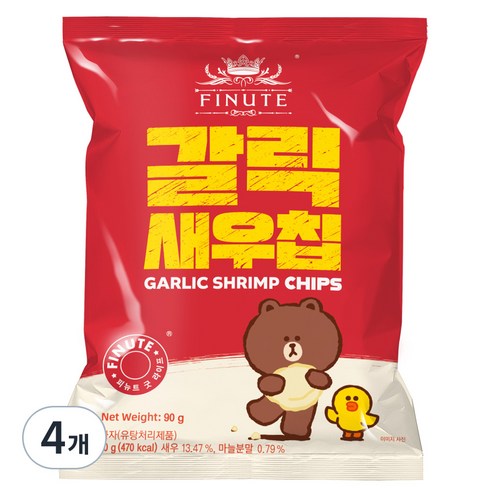 피뉴트 갈릭새우칩, 90g, 4개