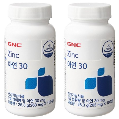 GNC 아연30, 100정, 2개