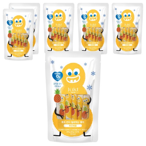 LUKT 킨디 얼려먹는 젤리 10p, 200g, 6개, 파인애플