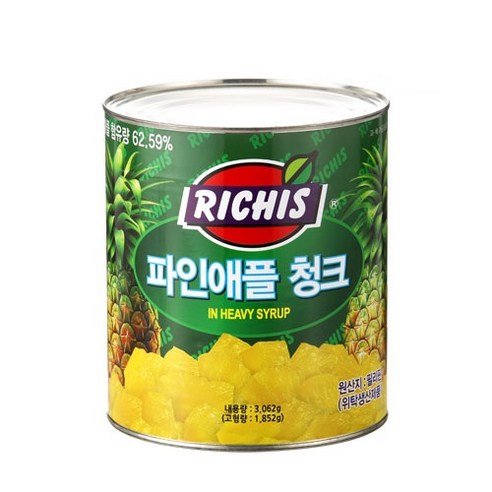리치스 파인애플청크 캔, 3.062kg, 1개