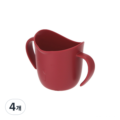 맘스트리 베이비 트레이닝 양손컵, 레드, 4개, 120ml