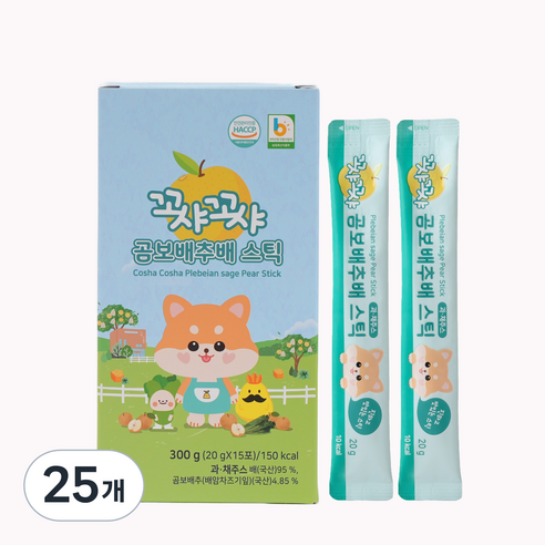꼬샤꼬샤 곰보배추배 스틱, 20g, 375개