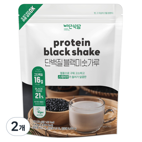 비단식당 단백질 블랙 미숫가루, 1.4kg, 2개