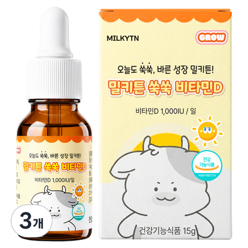 밀키튼 쑥쑥 비타민D, 15g, 3개