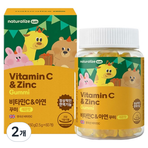 네추럴라이즈 키즈 비타민C & 아연 꾸미 60p