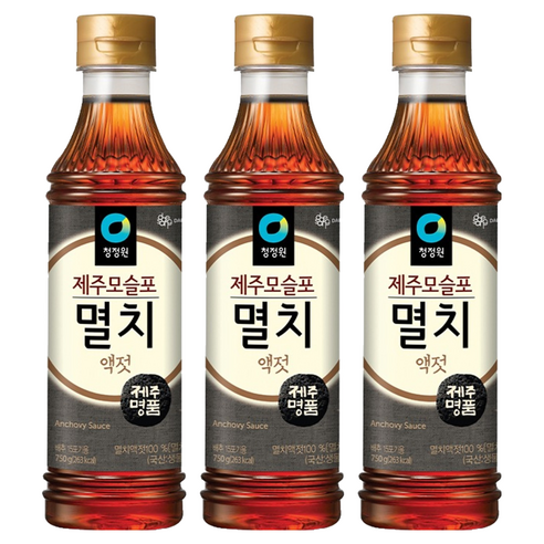 청정원 제주모슬포 멸치액젓, 750g, 3개