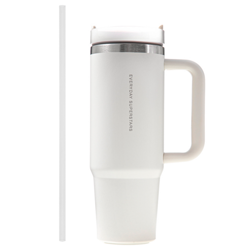 코멧 투고 텀블러 900ml + 빨대 세트, 크림 화이트, 1세트