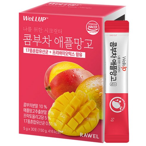 웰업 콤부차 애플망고 분말스틱, 5g, 30개입, 1개
